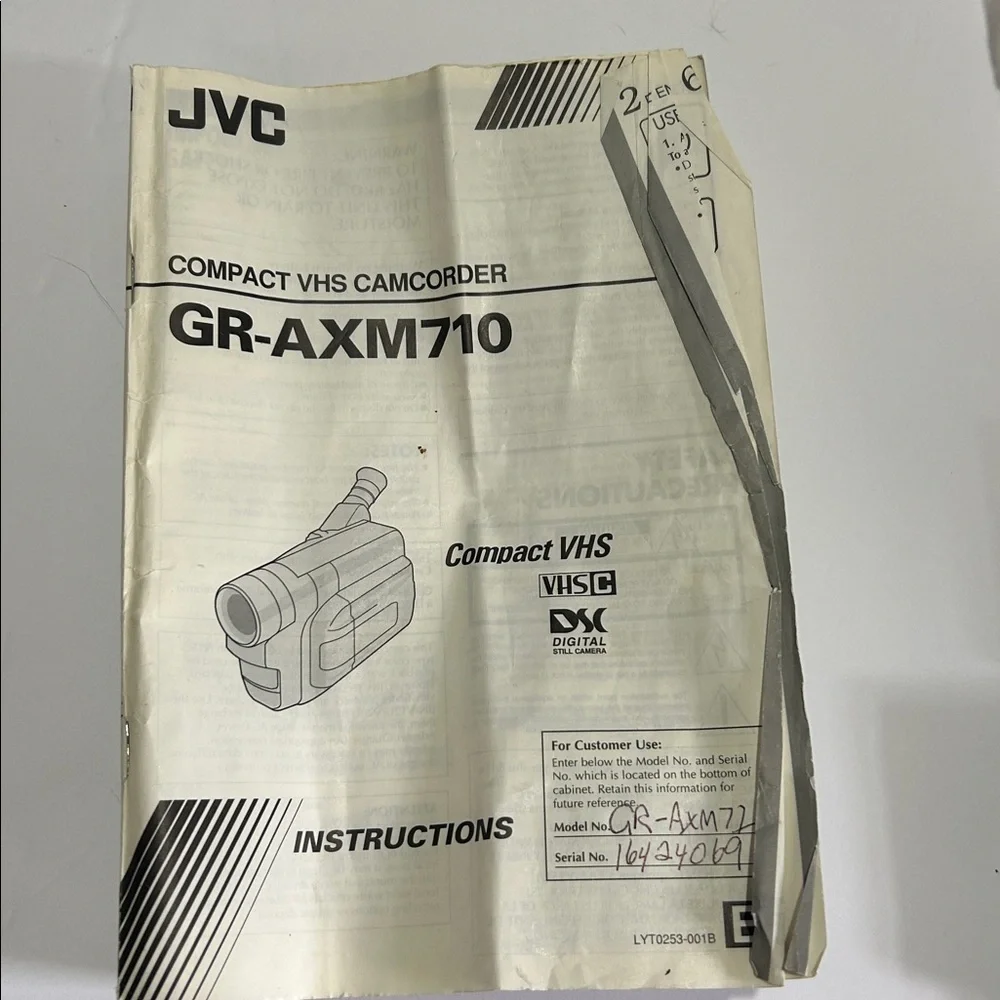 Compact VHS Camcorder in Gray with Red/Black Strap